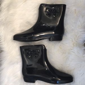 Mel by Melissa Black with Bow Ankle Rain Boots